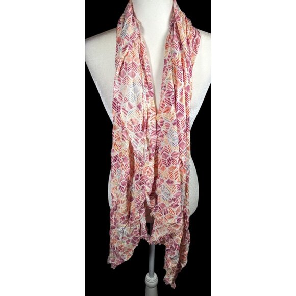 Warm Tone Floral Rainbow Print Lightweight Scarf - Picture 2 of 8